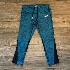 Nike womens running capris/ pants blue size medium